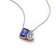 3 - Arika 0.95 ctw Emerald Shape Iolite with Pear Shape Lab Grown Diamond Toi Et Moi Women Pendant Necklace 
