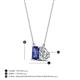 4 - Arika 0.95 ctw Emerald Shape Iolite with Pear Shape Lab Grown Diamond Toi Et Moi Women Pendant Necklace 