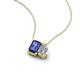 3 - Arika 0.95 ctw Emerald Shape Iolite with Pear Shape Lab Grown Diamond Toi Et Moi Women Pendant Necklace 