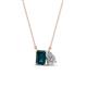 1 - Arika 1.10 ctw Emerald Shape London Blue Topaz with Pear Shape Lab Grown Diamond Toi Et Moi Women Pendant Necklace 