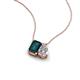 3 - Arika 1.10 ctw Emerald Shape London Blue Topaz with Pear Shape Lab Grown Diamond Toi Et Moi Women Pendant Necklace 
