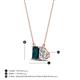 4 - Arika 1.10 ctw Emerald Shape London Blue Topaz with Pear Shape Lab Grown Diamond Toi Et Moi Women Pendant Necklace 