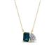 1 - Arika 1.10 ctw Emerald Shape London Blue Topaz with Pear Shape Lab Grown Diamond Toi Et Moi Women Pendant Necklace 