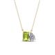 1 - Arika 1.10 ctw Emerald Shape Peridot with Pear Shape Lab Grown Diamond Toi Et Moi Women Pendant Necklace 