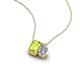 3 - Arika 1.10 ctw Emerald Shape Peridot with Pear Shape Lab Grown Diamond Toi Et Moi Women Pendant Necklace 