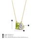 4 - Arika 1.10 ctw Emerald Shape Peridot with Pear Shape Lab Grown Diamond Toi Et Moi Women Pendant Necklace 