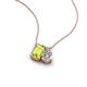 3 - Arika 1.10 ctw Emerald Shape Peridot with Pear Shape Lab Grown Diamond Toi Et Moi Women Pendant Necklace 