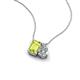 3 - Arika 1.10 ctw Emerald Shape Peridot with Pear Shape Lab Grown Diamond Toi Et Moi Women Pendant Necklace 
