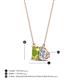 4 - Arika 1.10 ctw Emerald Shape Peridot with Pear Shape Lab Grown Diamond Toi Et Moi Women Pendant Necklace 
