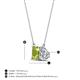 4 - Arika 1.10 ctw Emerald Shape Peridot with Pear Shape Lab Grown Diamond Toi Et Moi Women Pendant Necklace 