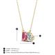 4 - Arika 1.00 ctw Emerald Shape Pink Tourmaline with Pear Shape Lab Grown Diamond Toi Et Moi Women Pendant Necklace 