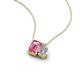 3 - Arika 1.00 ctw Emerald Shape Pink Tourmaline with Pear Shape Lab Grown Diamond Toi Et Moi Women Pendant Necklace 