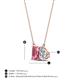 4 - Arika 1.00 ctw Emerald Shape Pink Tourmaline with Pear Shape Lab Grown Diamond Toi Et Moi Women Pendant Necklace 