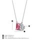 4 - Arika 1.00 ctw Emerald Shape Pink Tourmaline with Pear Shape Lab Grown Diamond Toi Et Moi Women Pendant Necklace 
