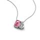 3 - Arika 1.00 ctw Emerald Shape Pink Tourmaline with Pear Shape Lab Grown Diamond Toi Et Moi Women Pendant Necklace 