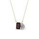 1 - Arika 1.18 ctw Emerald Shape Red Garnet with Pear Shape Lab Grown Diamond Toi Et Moi Women Pendant Necklace 