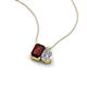 3 - Arika 1.18 ctw Emerald Shape Red Garnet with Pear Shape Lab Grown Diamond Toi Et Moi Women Pendant Necklace 