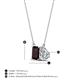 4 - Arika 1.18 ctw Emerald Shape Red Garnet with Pear Shape Lab Grown Diamond Toi Et Moi Women Pendant Necklace 