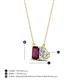 4 - Arika 1.15 ctw Emerald Shape Rhodolite Garnet with Pear Shape Lab Grown Diamond Toi Et Moi Women Pendant Necklace 