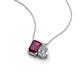 3 - Arika 1.15 ctw Emerald Shape Rhodolite Garnet with Pear Shape Lab Grown Diamond Toi Et Moi Women Pendant Necklace 