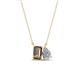 1 - Arika 0.95 ctw Emerald Shape Smoky Quartz with Pear Shape Lab Grown Diamond Toi Et Moi Women Pendant Necklace 