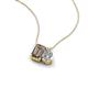 3 - Arika 0.95 ctw Emerald Shape Smoky Quartz with Pear Shape Lab Grown Diamond Toi Et Moi Women Pendant Necklace 