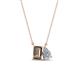 1 - Arika 0.95 ctw Emerald Shape Smoky Quartz with Pear Shape Lab Grown Diamond Toi Et Moi Women Pendant Necklace 
