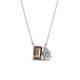 1 - Arika 0.95 ctw Emerald Shape Smoky Quartz with Pear Shape Lab Grown Diamond Toi Et Moi Women Pendant Necklace 