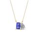 1 - Arika 1.00 ctw Emerald Shape Tanzanite with Pear Shape Lab Grown Diamond Toi Et Moi Women Pendant Necklace 
