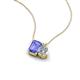 3 - Arika 1.00 ctw Emerald Shape Tanzanite with Pear Shape Lab Grown Diamond Toi Et Moi Women Pendant Necklace 