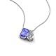 3 - Arika 1.00 ctw Emerald Shape Tanzanite with Pear Shape Lab Grown Diamond Toi Et Moi Women Pendant Necklace 