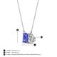 4 - Arika 1.00 ctw Emerald Shape Tanzanite with Pear Shape Lab Grown Diamond Toi Et Moi Women Pendant Necklace 