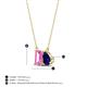 4 - Arika 1.26 ctw Emerald Shape Created Pink Sapphire with Pear Shape Created Blue Sapphire Toi Et Moi Women Pendant Necklace 