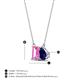 4 - Arika 1.26 ctw Emerald Shape Created Pink Sapphire with Pear Shape Created Blue Sapphire Toi Et Moi Women Pendant Necklace 