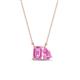 1 - Arika 1.26 ctw Emerald Shape with Pear Shape Created Pink Sapphire Toi Et Moi Women Pendant Necklace 