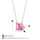4 - Arika 1.26 ctw Emerald Shape with Pear Shape Created Pink Sapphire Toi Et Moi Women Pendant Necklace 