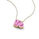 3 - Arika 1.26 ctw Emerald Shape with Pear Shape Created Pink Sapphire Toi Et Moi Women Pendant Necklace 
