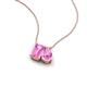 3 - Arika 1.26 ctw Emerald Shape with Pear Shape Created Pink Sapphire Toi Et Moi Women Pendant Necklace 