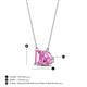 4 - Arika 1.26 ctw Emerald Shape with Pear Shape Created Pink Sapphire Toi Et Moi Women Pendant Necklace 