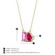 4 - Arika 1.26 ctw Emerald Shape Created Pink Sapphire with Pear Shape Created Ruby Toi Et Moi Women Pendant Necklace 