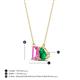 4 - Arika 1.14 ctw Emerald Shape Created Pink Sapphire with Pear Shape Created Emerald Toi Et Moi Women Pendant Necklace 