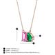 4 - Arika 1.14 ctw Emerald Shape Created Pink Sapphire with Pear Shape Created Emerald Toi Et Moi Women Pendant Necklace 
