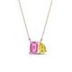 1 - Arika 1.26 ctw Emerald Shape Created Pink Sapphire with Pear Shape Created Yellow Sapphire Toi Et Moi Women Pendant Necklace 