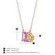 4 - Arika 1.26 ctw Emerald Shape Created Pink Sapphire with Pear Shape Created Yellow Sapphire Toi Et Moi Women Pendant Necklace 