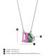 4 - Arika 1.30 ctw Emerald Shape Created Pink Sapphire with Pear Shape Created Alexandrite Toi Et Moi Women Pendant Necklace 
