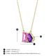 4 - Arika 1.21 ctw Emerald Shape Created Pink Sapphire with Pear Shape Amethyst Toi Et Moi Women Pendant Necklace 