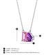 4 - Arika 1.21 ctw Emerald Shape Created Pink Sapphire with Pear Shape Amethyst Toi Et Moi Women Pendant Necklace 