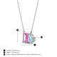 4 - Arika 1.16 ctw Emerald Shape Created Pink Sapphire with Pear Shape Aquamarine Toi Et Moi Women Pendant Necklace 