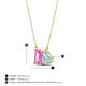 4 - Arika 1.16 ctw Emerald Shape Created Pink Sapphire with Pear Shape Aquamarine Toi Et Moi Women Pendant Necklace 