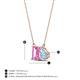4 - Arika 1.16 ctw Emerald Shape Created Pink Sapphire with Pear Shape Aquamarine Toi Et Moi Women Pendant Necklace 